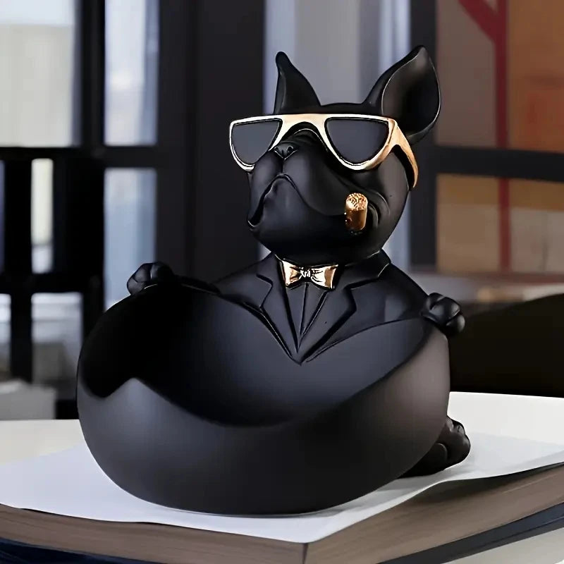 The Boss Bulldog — Cool Dog Statue with Storage Bowl