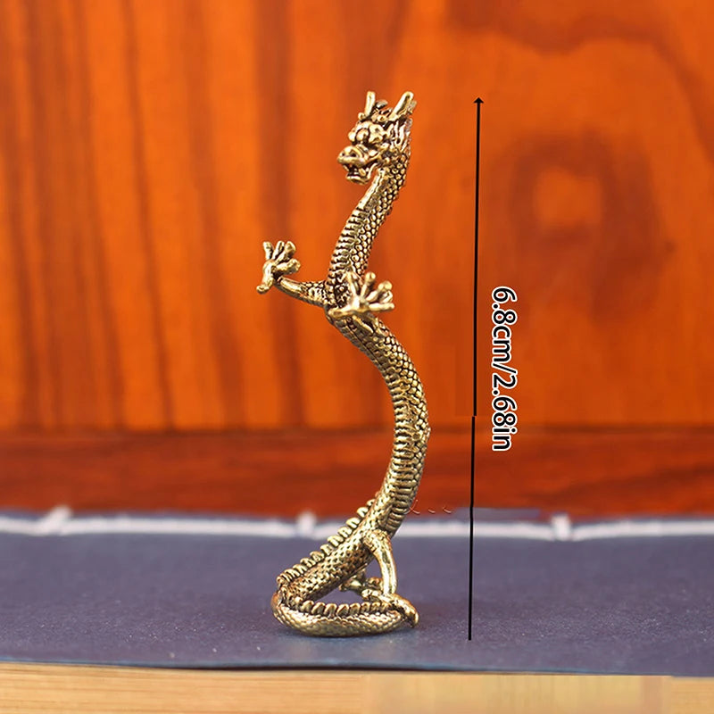 Golden Loong — Traditional Chinese Brass Dragon Figurine