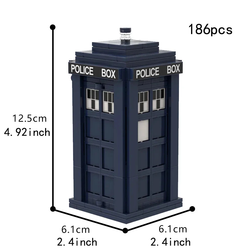 Vintage Police Box Building Block Model