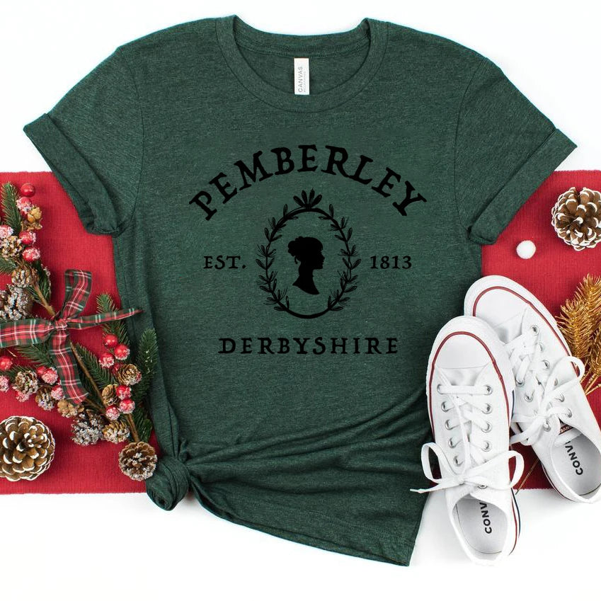 “Pemberley – Est. 1815, Derbyshire” Tee — Pride & Prejudice Inspired