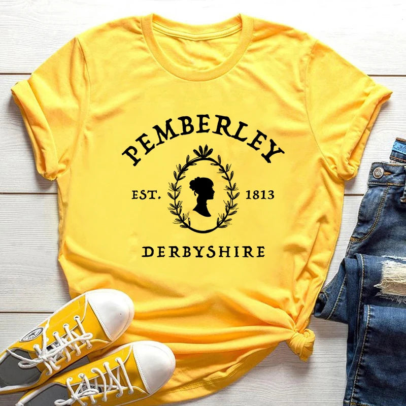 “Pemberley – Est. 1815, Derbyshire” Tee — Pride & Prejudice Inspired