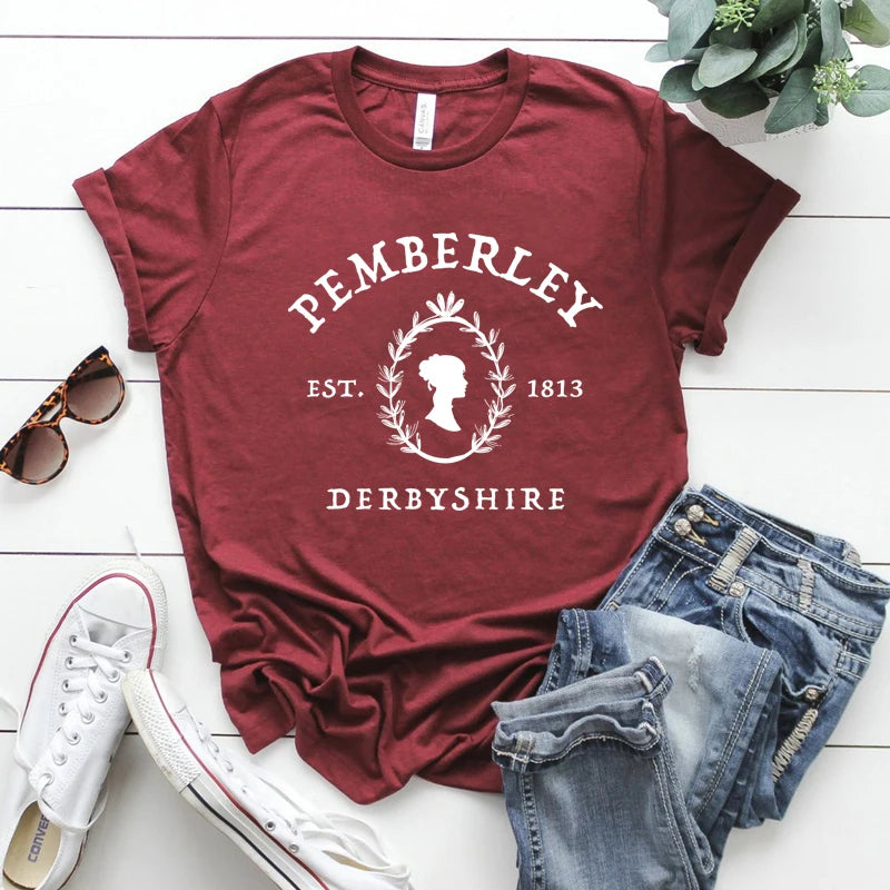 “Pemberley – Est. 1815, Derbyshire” Tee — Pride & Prejudice Inspired