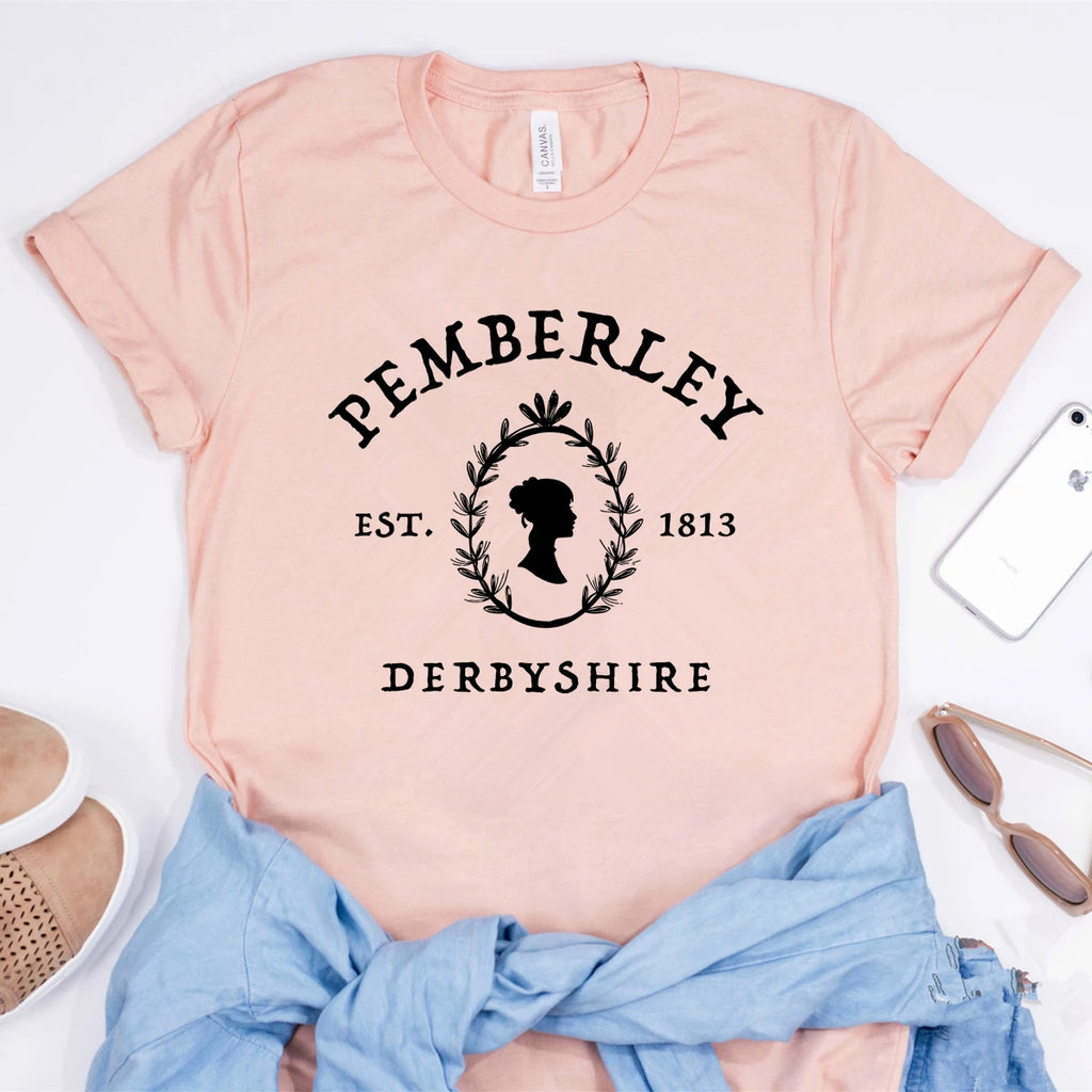 “Pemberley – Est. 1815, Derbyshire” Tee — Pride & Prejudice Inspired