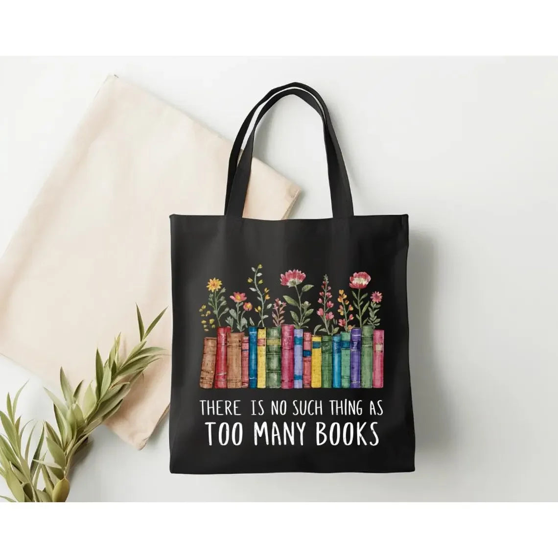 Book Lover Canvas Tote Bag — Floral & Literary Designs (4 Styles)