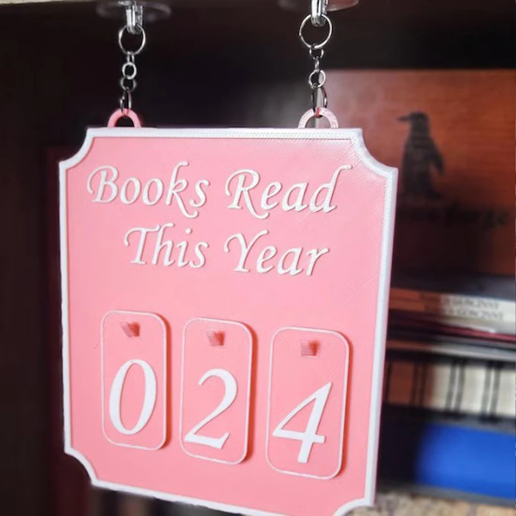 “Books Read This Year” Hanging Shelf Sign — Reading Tracker Decoration