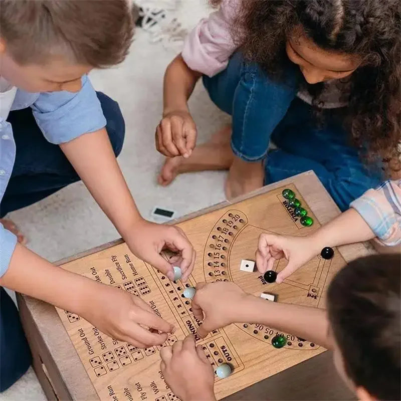 Take Me Out to the Ball Game — Wooden Baseball Dice & Marble Game