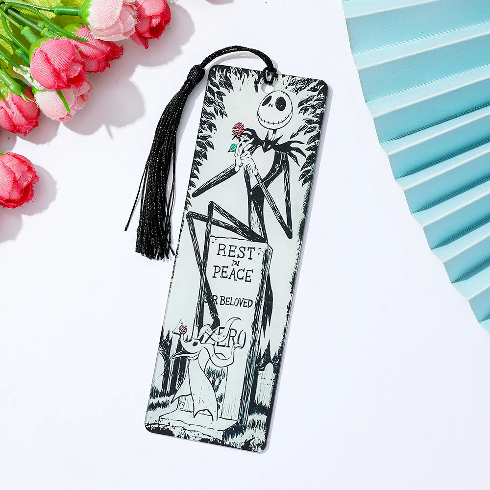 “Nightmare Before Christmas” Acrylic Bookmark with Tassel — Horror Movie Book Lover Gift
