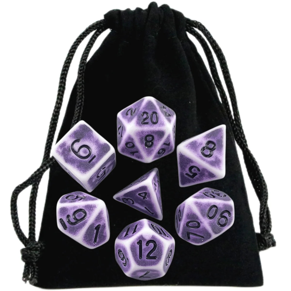 Retro Effect Polyhedral Dice Set for D&D & RPGs