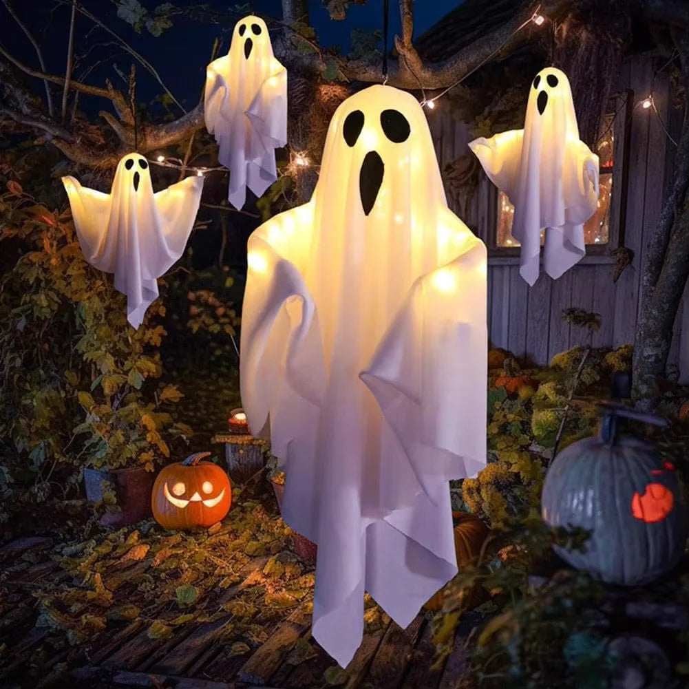 Glowing Hanging Ghost — Light-Up Halloween Decoration