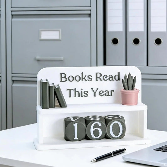 Books Read This Year — Mini Reading Challenge Counter & Bookshelf Ornament