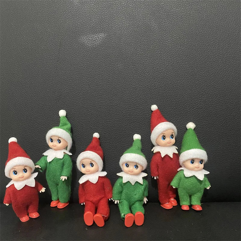 Christmas Bookshelf Elf Dolls — Festive Holiday Shelf Decorations & Ornaments