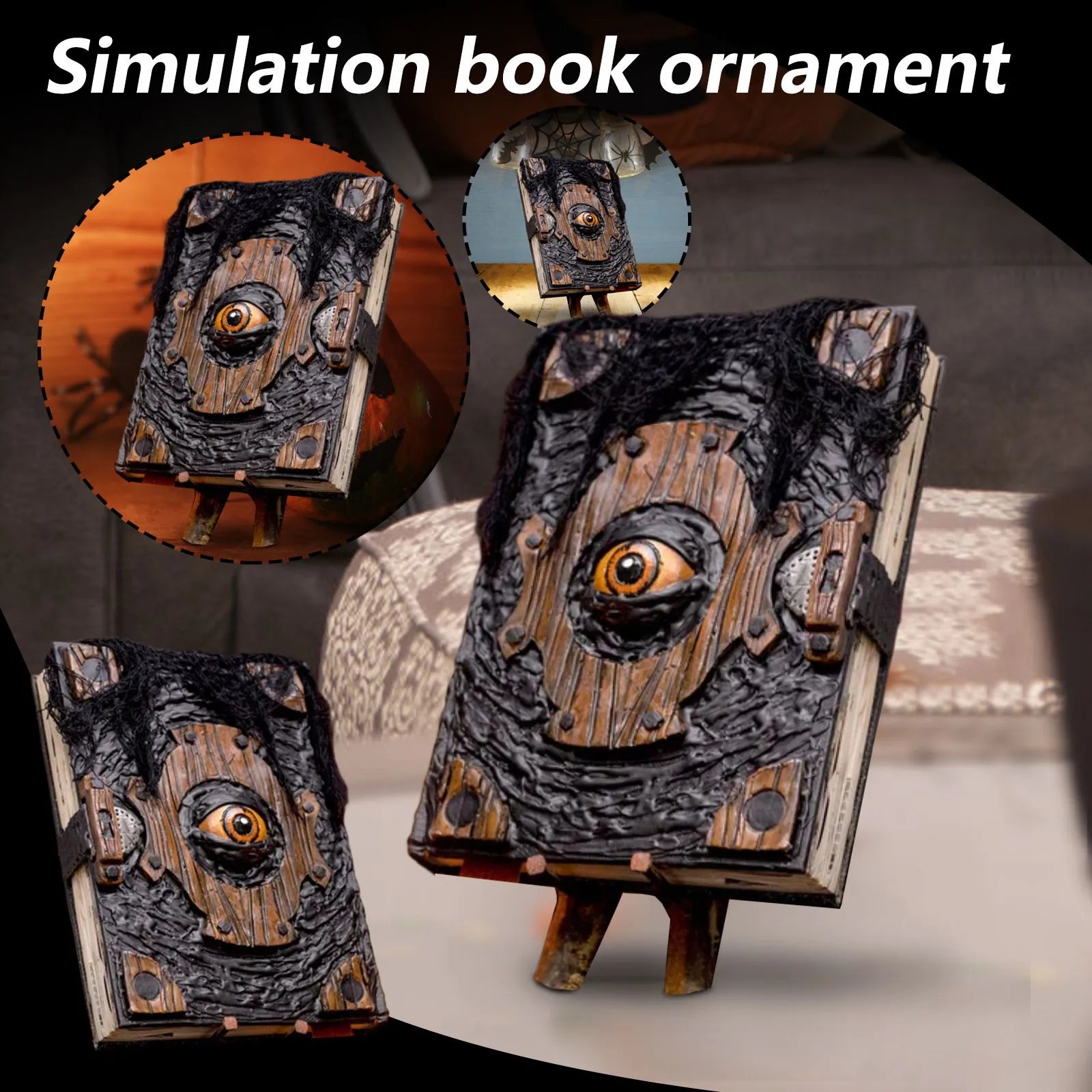 “Demon’s Eye” Cursed Tome — Horror Book Display Prop (Desk/Shelf)