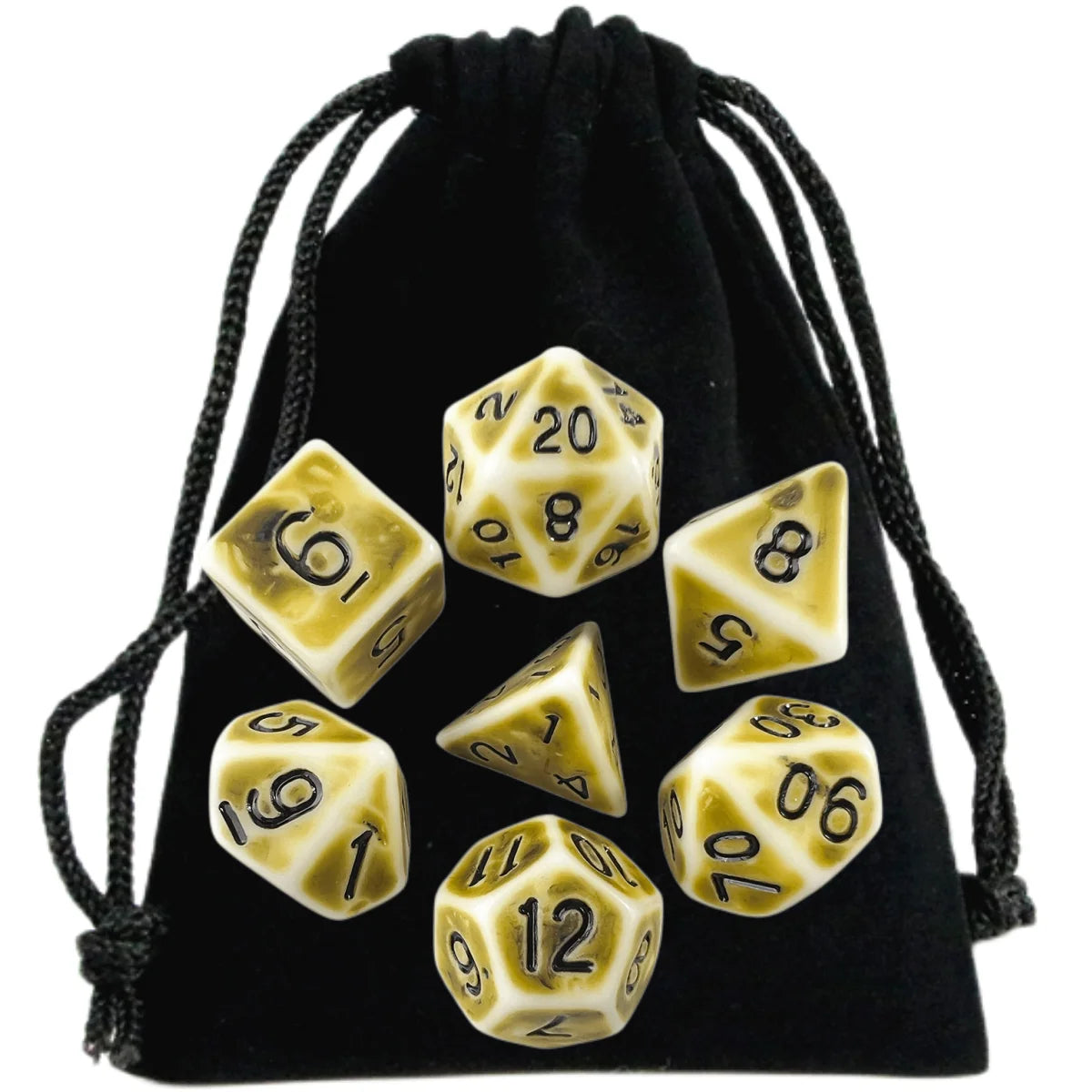 Retro Effect Polyhedral Dice Set for D&D & RPGs