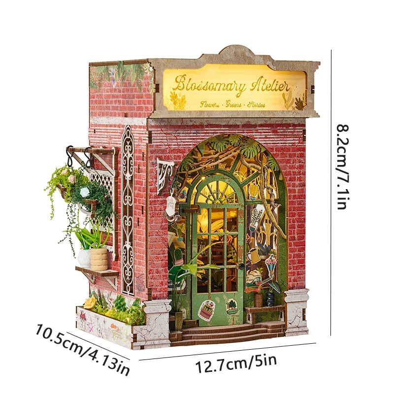 DIY Book Nook Kit — 3D Wooden Miniature Puzzle Bookend Scene (Various Designs)