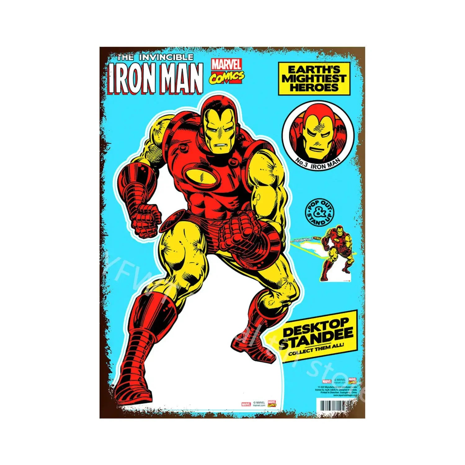 Vintage Comic-Style Metal Sign — Hulk/Captain America/Thor/Luke Cage/Iron Man