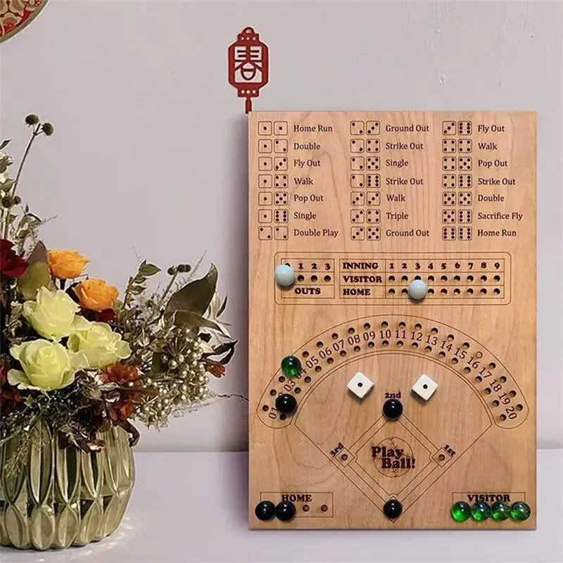 Take Me Out to the Ball Game — Wooden Baseball Dice & Marble Game