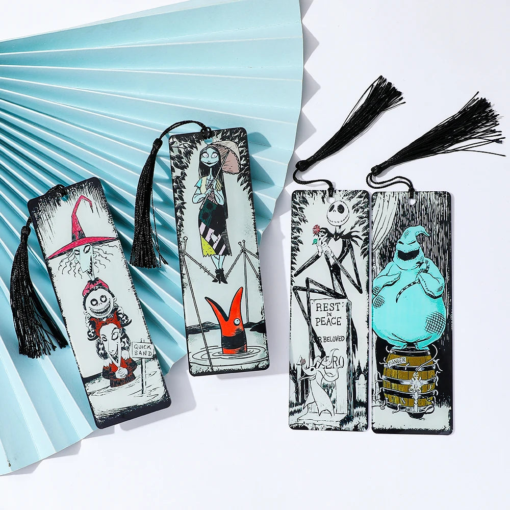 “Nightmare Before Christmas” Acrylic Bookmark with Tassel — Horror Movie Book Lover Gift