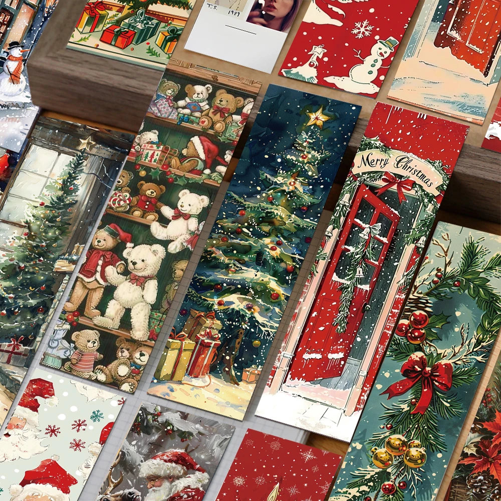 Retro Christmas Bookmark Set (30pcs) — Festive Reading Accessories for Book Lovers & Students