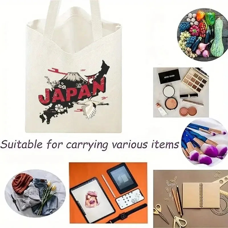 Halloween Reading Canvas Tote — Ghosts, Witches & Pumpkins