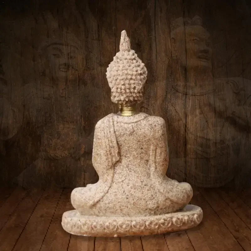 Mini Sandstone Buddha Statue — Peaceful Meditation Ornament