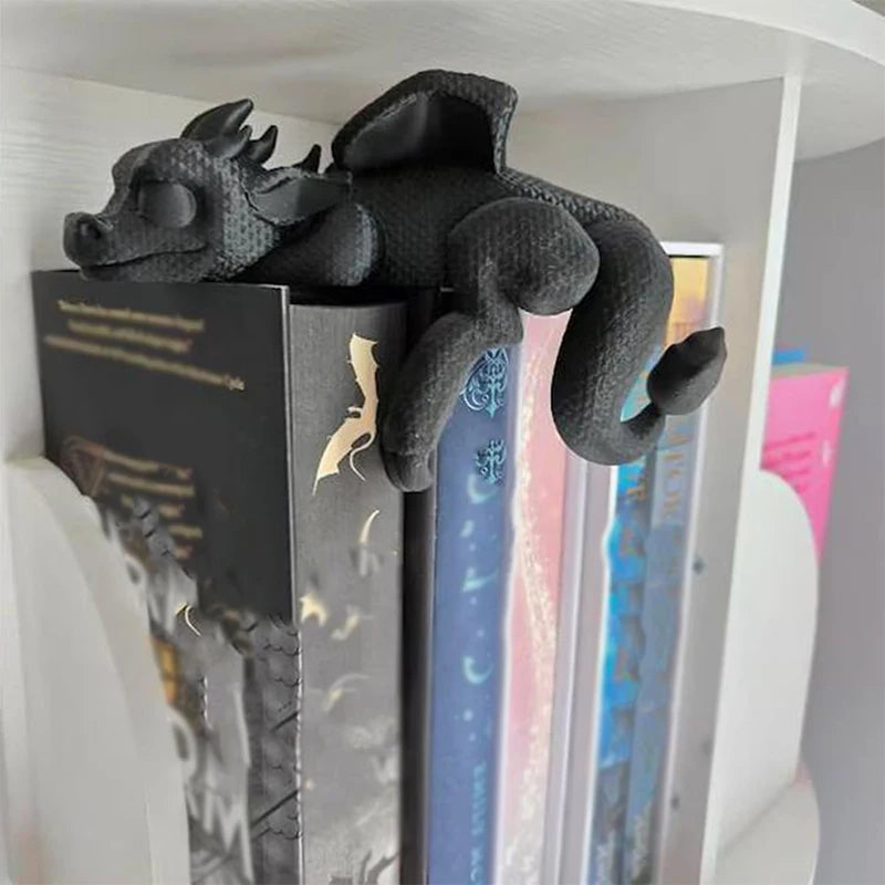 Sleeping Dragon Bookshelf Sitter — Edge-Perching Shelf Decoration