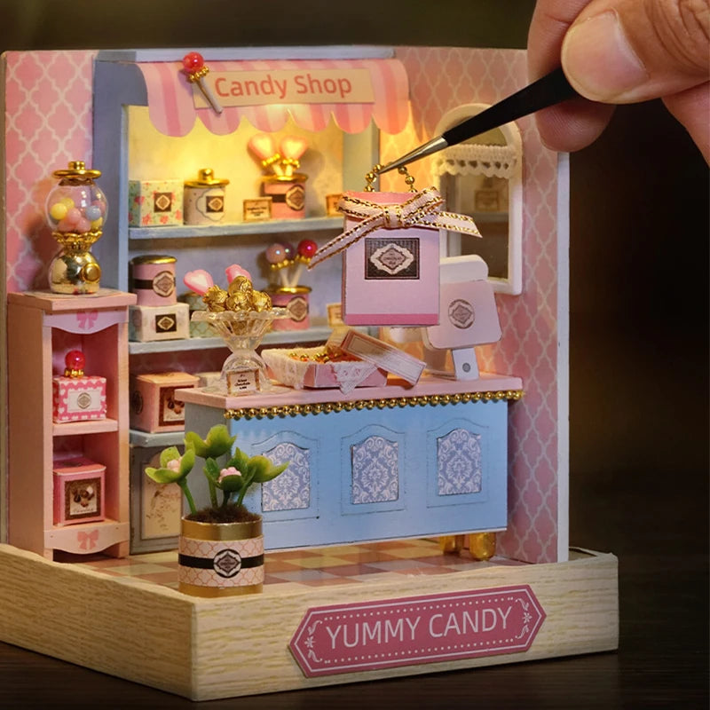 Mini DIY Wooden Dollhouse Room Kit