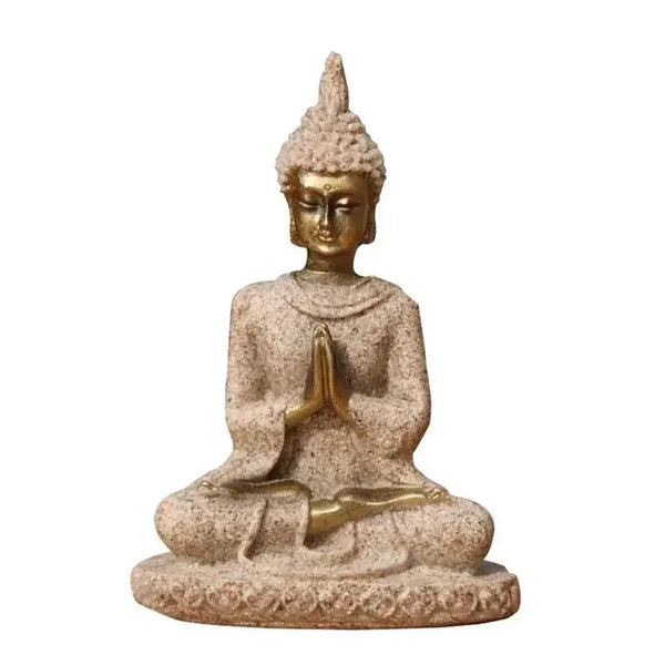 Mini Sandstone Buddha Statue — Peaceful Meditation Ornament