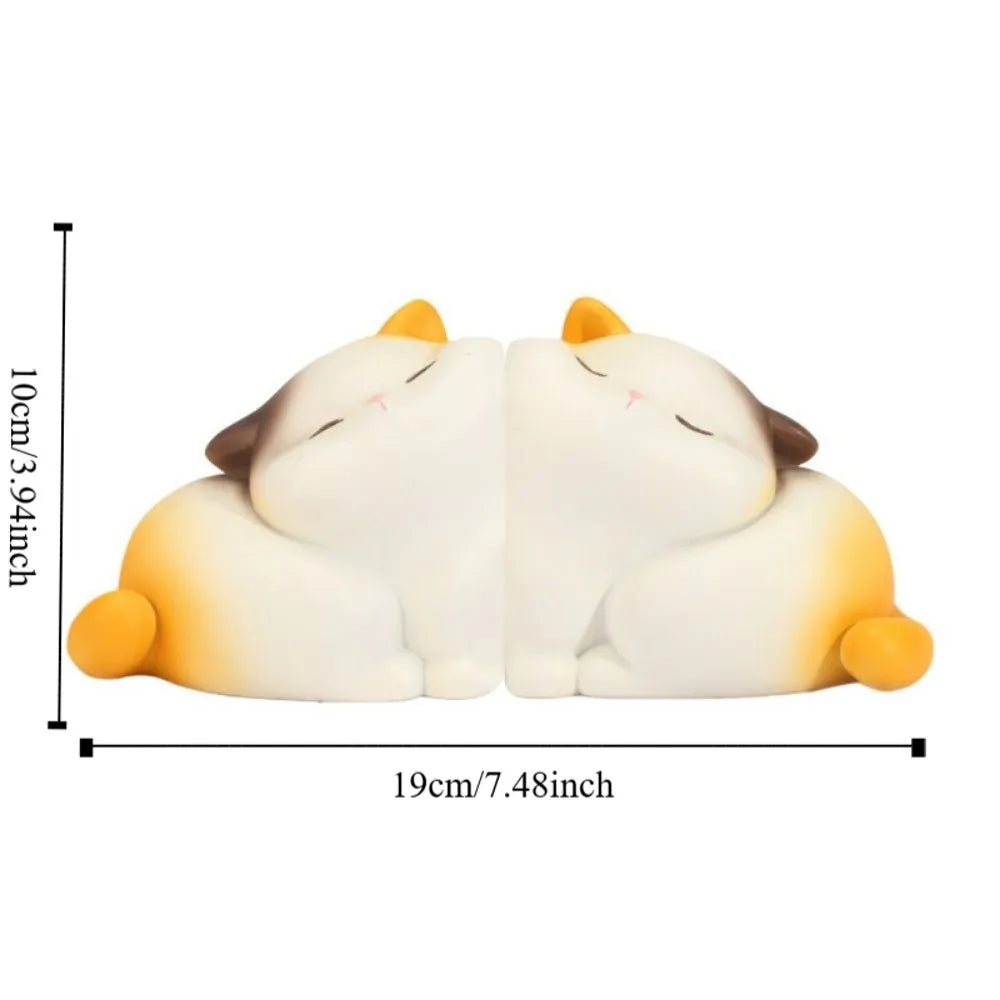 Hugging Cat Bookends — Cute Resin Pair