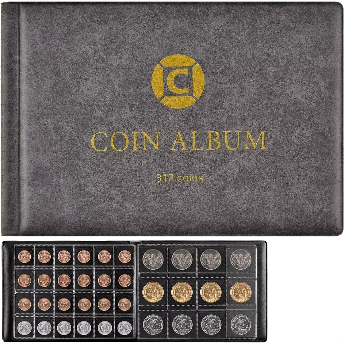 312-Pocket Coin Collection Album — Collector’s Storage & Display Binder