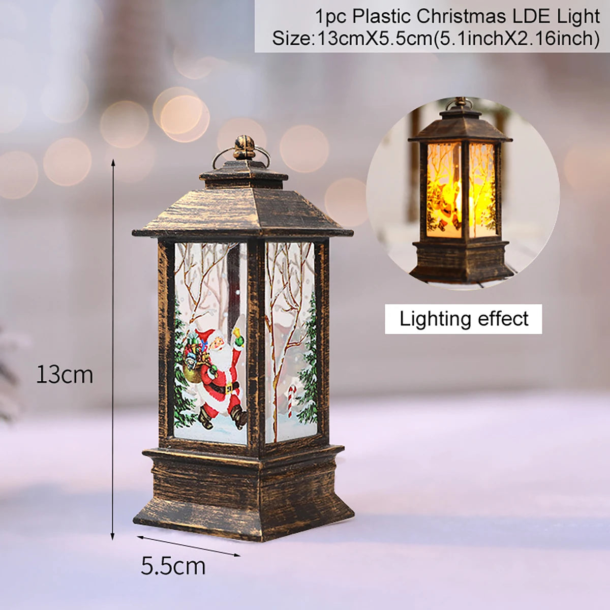 Christmas Lantern Lights – Festive Tabletop Lamps with Christmas Scenes (Red, White, or Antique)