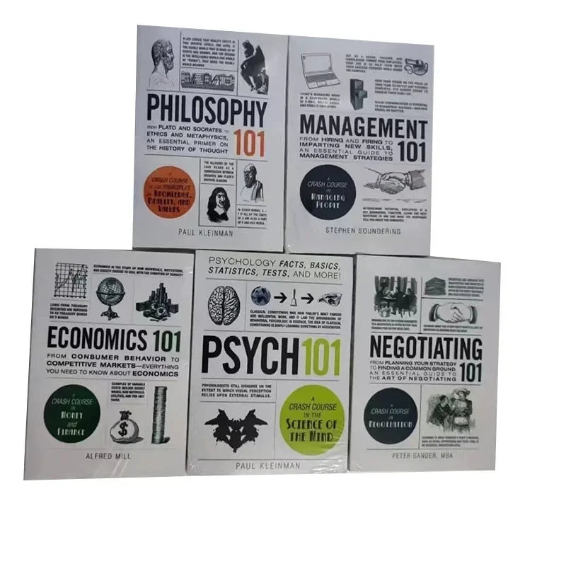 “101 Series” Business Book Collection (5-Book Set) — Philosophy, Management, Economics, Negotiating & Psychology