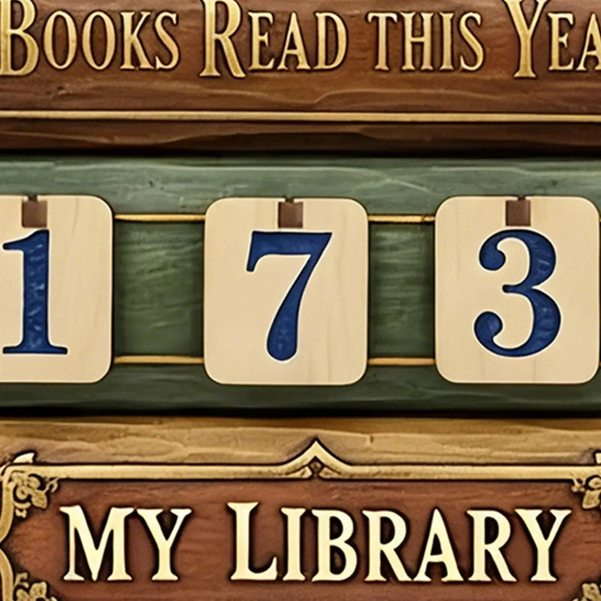Dragon Books Read This Year Counter — Wooden Reading Challenge Tracker