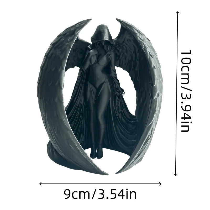 Dark Angel Winged Lady Statue — Gothic Fantasy Sculpture