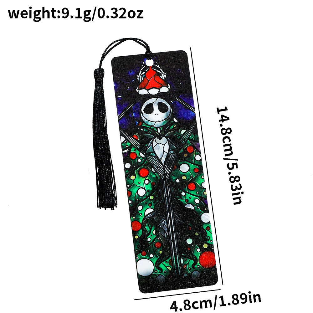 “Nightmare Before Christmas” Acrylic Bookmark with Tassel — Horror Movie Book Lover Gift
