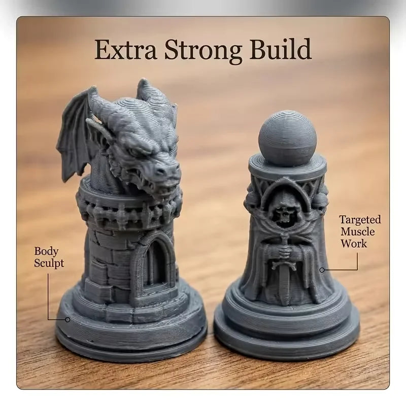 Gothic Kingdom — Medieval Fantasy Chess Pieces (16-Piece Set)