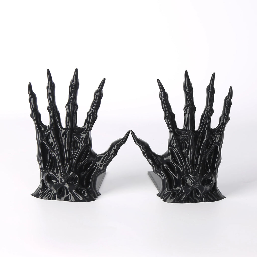 Black Witch Hand Bookends — Gothic Decorative Pair