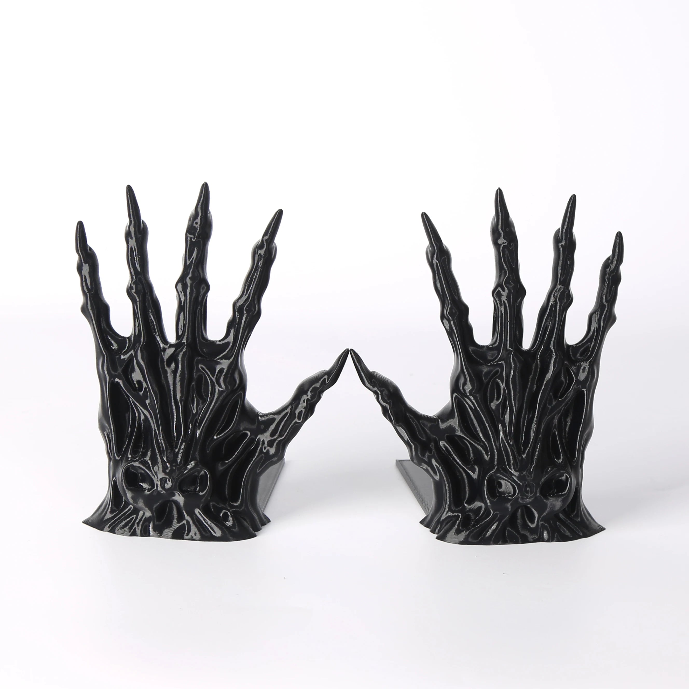Black Witch Hand Bookends — Gothic Decorative Pair