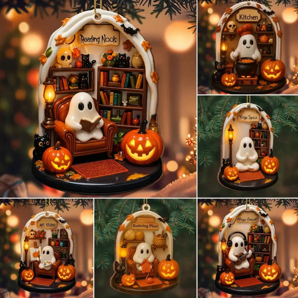 Halloween Ghost Acrylic Ornaments — Spooky-Cute Reading Décor