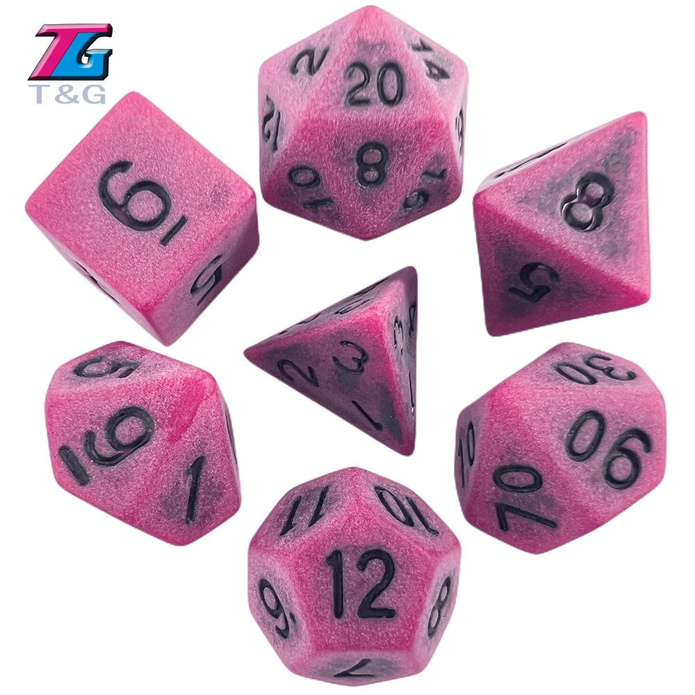 Retro Effect Polyhedral Dice Set for D&D & RPGs
