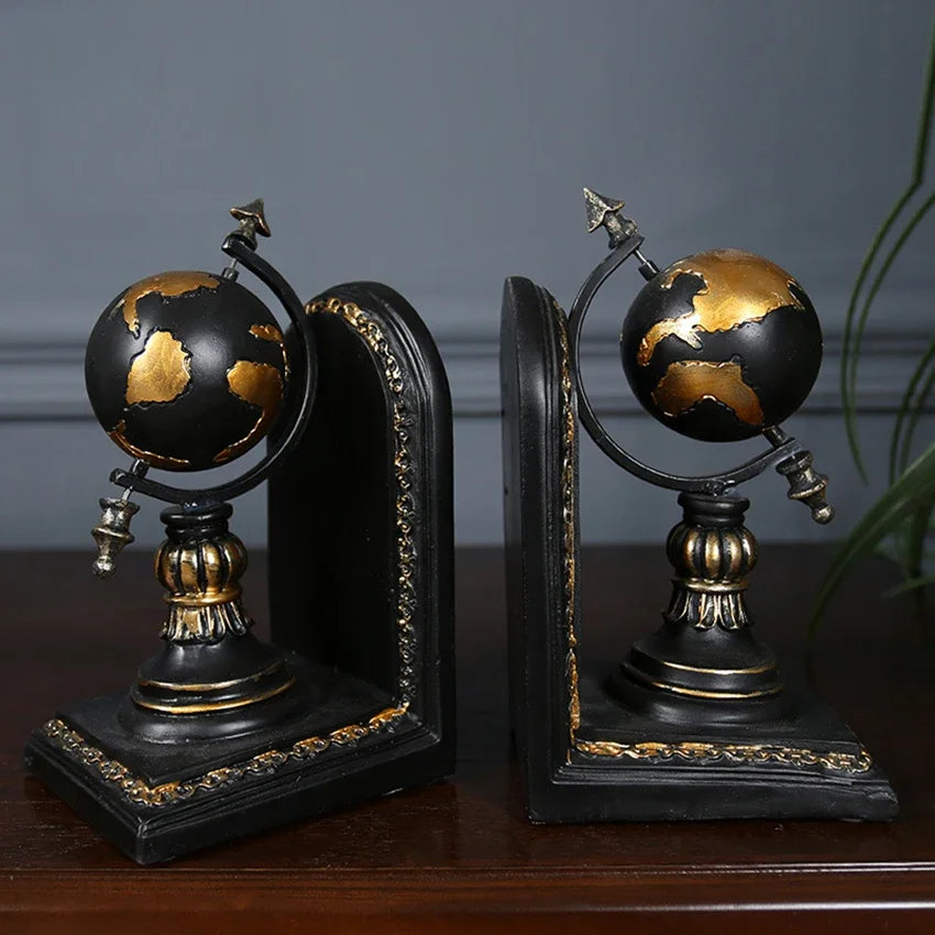 Around the World — Vintage Globe Bookends (Set of 2)