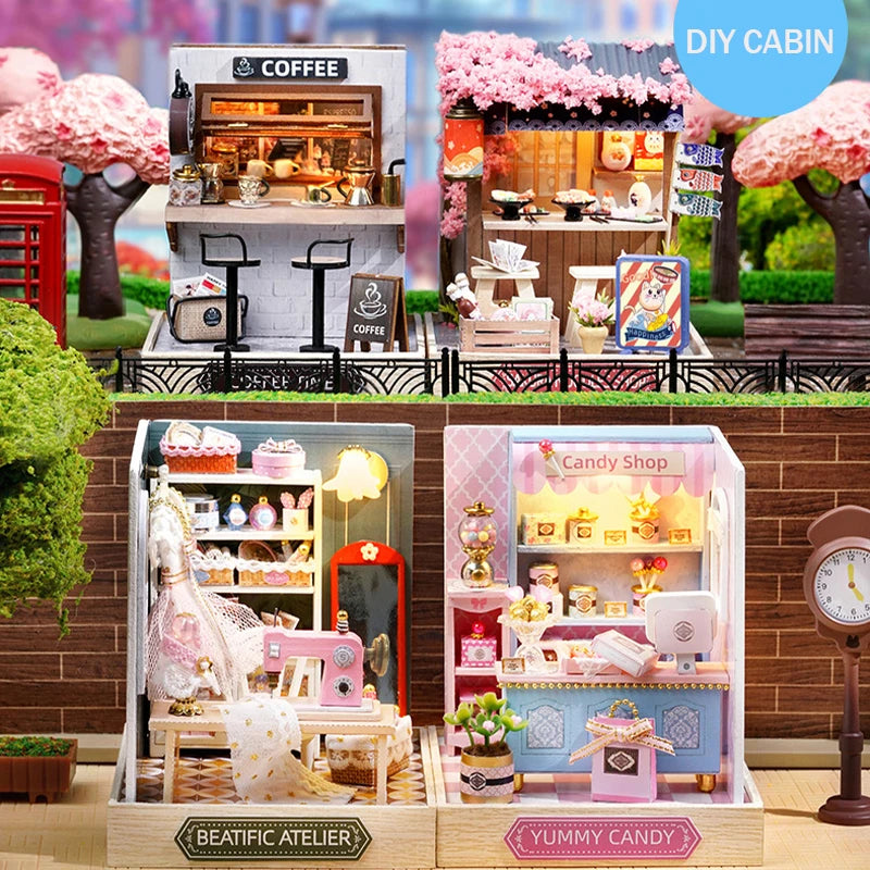Mini DIY Wooden Dollhouse Room Kit