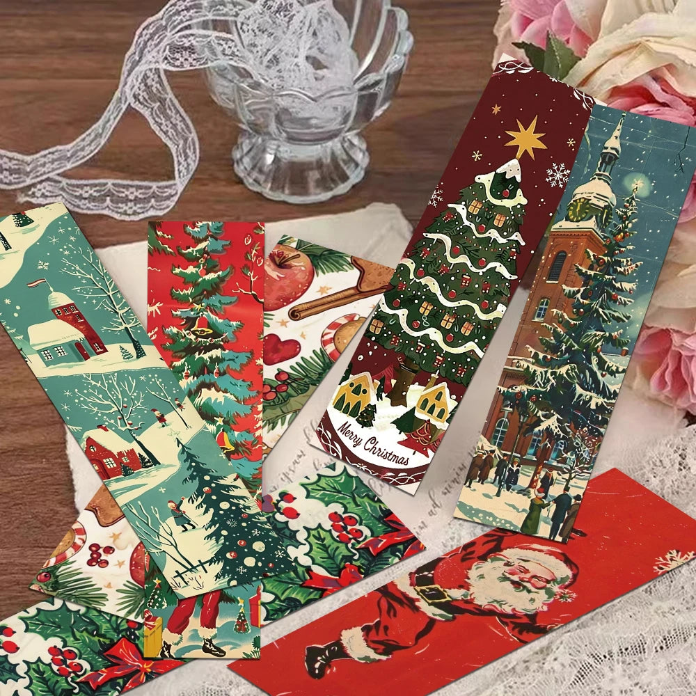 Retro Christmas Bookmark Set (30pcs) — Festive Reading Accessories for Book Lovers & Students