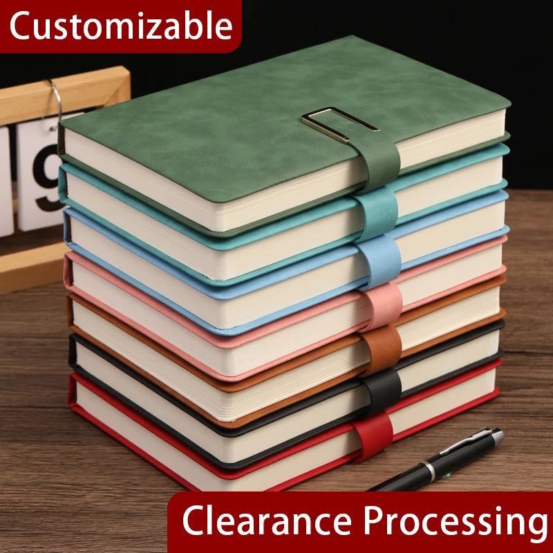 Vintage A5 Leather Notebook — With U-Buckle Closure