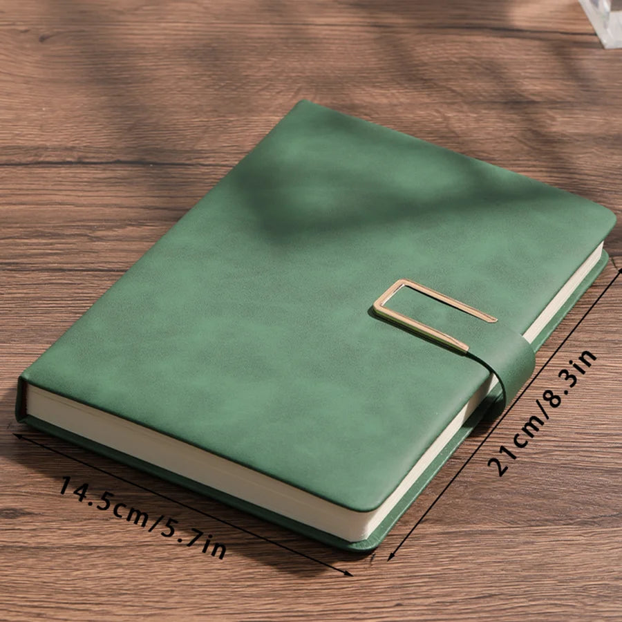 Vintage A5 Leather Notebook — With U-Buckle Closure