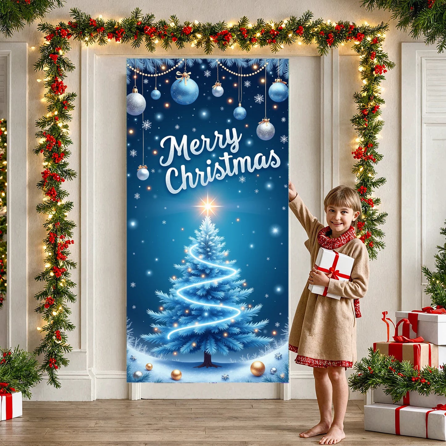 Christmas Door Banner - Festive Holiday Decoration (90×180 cm)