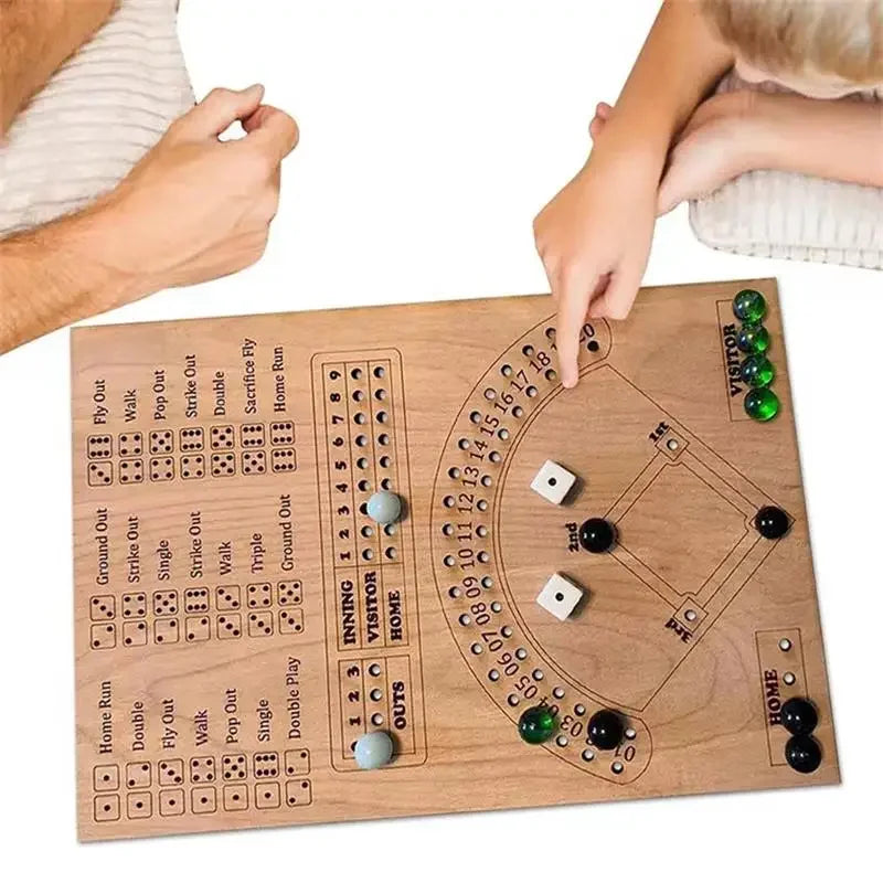 Take Me Out to the Ball Game — Wooden Baseball Dice & Marble Game