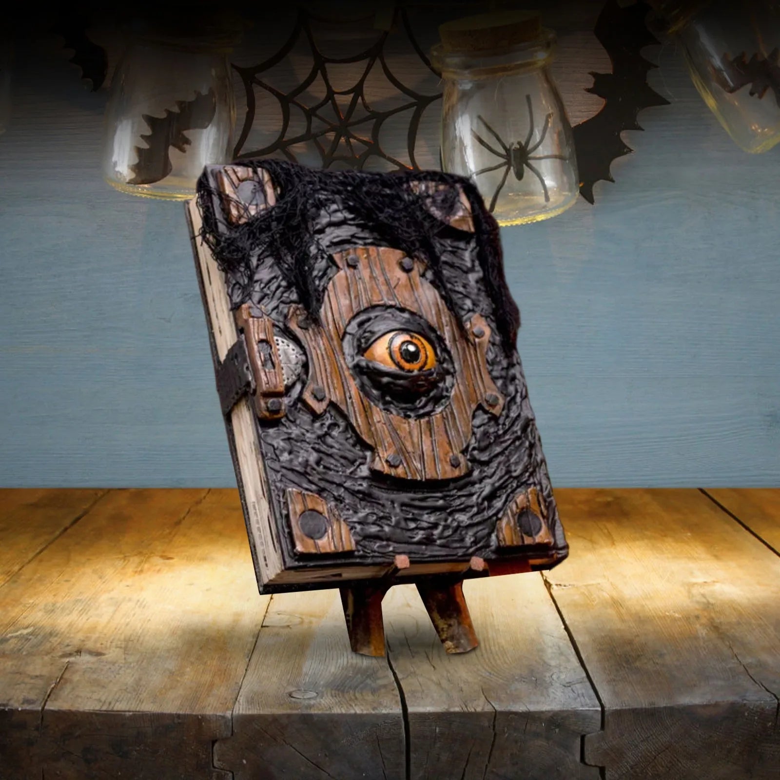 “Demon’s Eye” Cursed Tome — Horror Book Display Prop (Desk/Shelf)