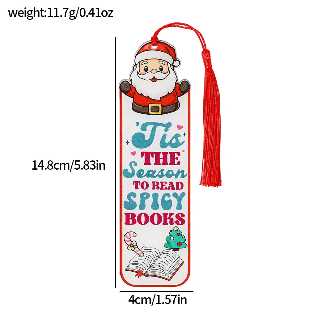 Christmas Acrylic Santa Bookmark, Festive Reading Accessory for Book Lovers | Holiday Gift for Women, Readers & Bookworms