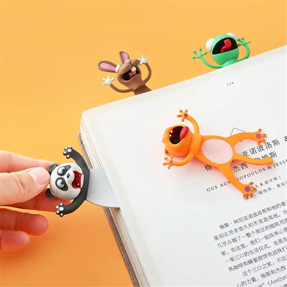 Squished Critter 3D Bookmarks — Cute Cartoon Animal Page-Savers