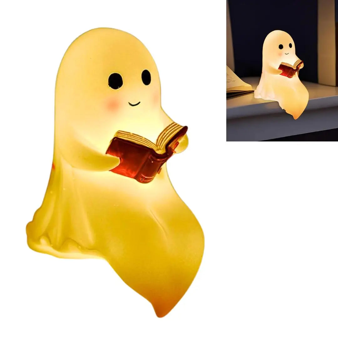 Cute Reading Ghost Night Light — Bookish Halloween Glow